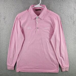 Louis Castel Mens Pink Long Sleeve Golf Polo Shirt Size 95 (Size S-M)